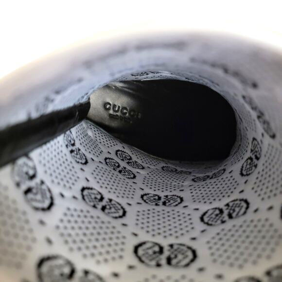 Gucci GG Monogram Technical Jersey Square Toe Ankle Boots Black White 39.5 9.5 - Picture 11 of 12